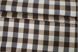 Марлевка хлопковая двухслойная Коричневая в клетку FRM H8 B70 13022655