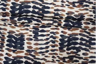 Хлопок костюмный рогожка Сине-коричнево-белый FRM H12 A70 13022664