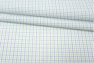 Рубашечный хлопок ALBINI Бело-сине-зелёный в клетку FRM H6\1 B30 13022670