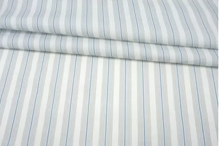 Рубашечный хлопок Белый в серо-голубую полоску FRM H5 A50 13022676