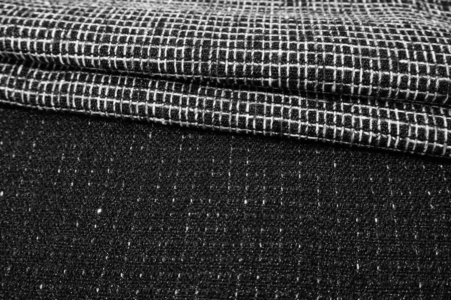 Твид шанель с шерстью Черно-белый FRM H68/3 L70 13022678