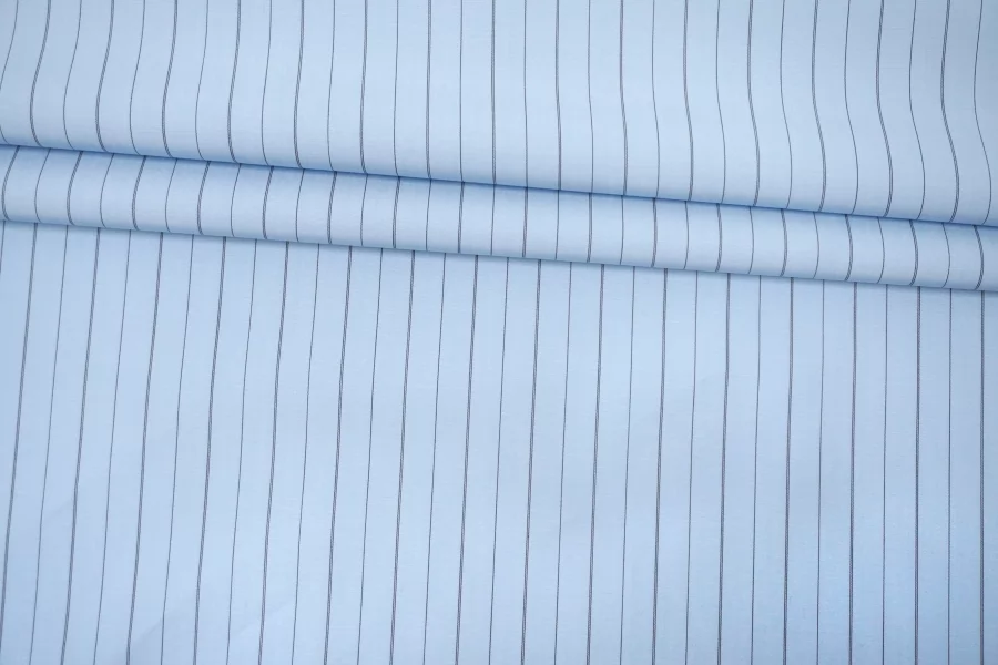 Рубашечный хлопок в полоску ALBINI Чёрно-голубой FRM H5 A50 13022683