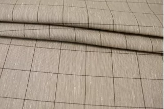 Вискоза со льном костюмно-плательная Бежевая в клетку FRM H16/3 F20 13022685