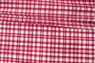 Рубашечный хлопок с шёлком Малиново-белая клетка FRM H6\1 B20 13022687