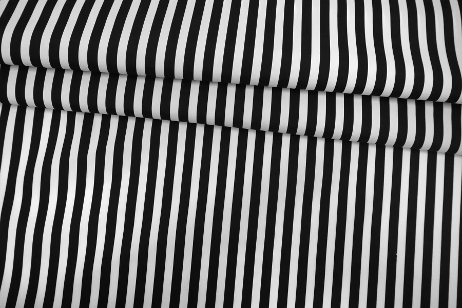 Рубашечный хлопок мерсеризованный Чёрно-белая полоска FRM H5 A50 13022689