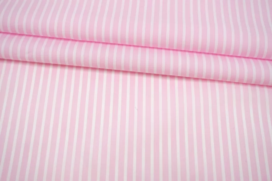 Рубашечный хлопок-стрейч Бело-розовый в полоску FRM H5 A40 13022690