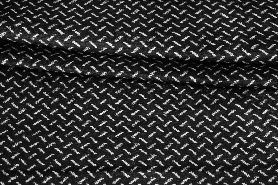 Велюр трикотажный Чёрно-белый SF H41/4 W60 14012617