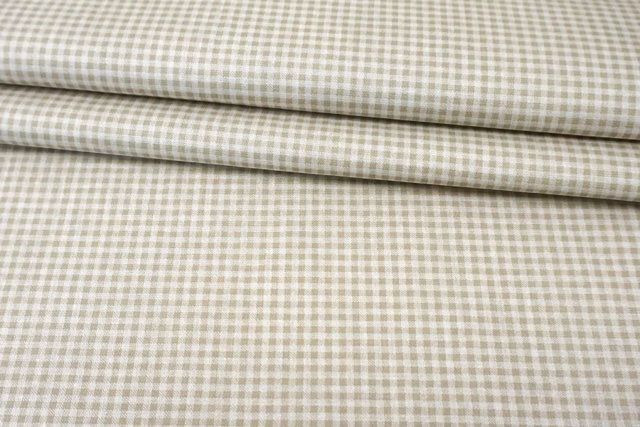 Хлопок костюмно-плательный в клетку Серо-бежевый FRM H12 A70 14022601