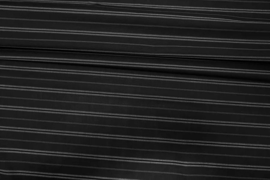 Рубашечный хлопок жаккардовый Чёрно-синий в серую полоску FRM H5 A50 14022606