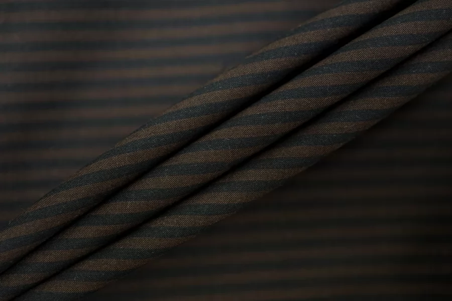 Рубашечный хлопок в полоску Чёрно-коричневый FRM H5 A50 14022611