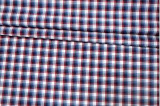 Рубашечный хлопок TOMMY HILFIGER Красно-бело-синяя клетка FRM H003 FF22 14022612
