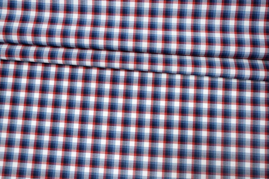 Рубашечный хлопок TOMMY HILFIGER Красно-бело-синяя клетка FRM H003 FF22 14022612