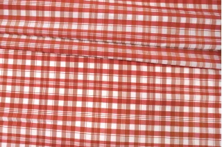 Рубашечный хлопок с шелком Красно-белый в клетку FRM H6\1 B40 14022618