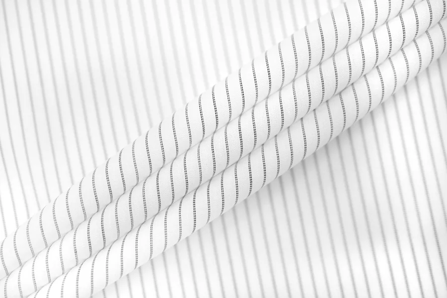 Рубашечный хлопок Белый в чёрную полоску FRM H5 A50 14022625