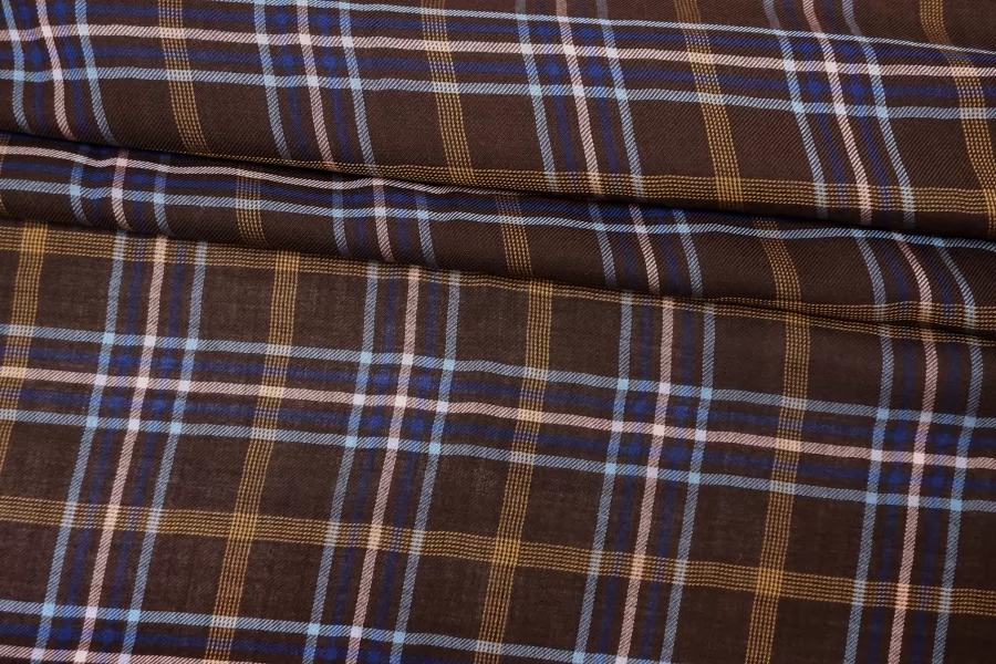 Хлопок плательно-рубашечный Коричневый в клетку FRM H6\1 B60 14022627