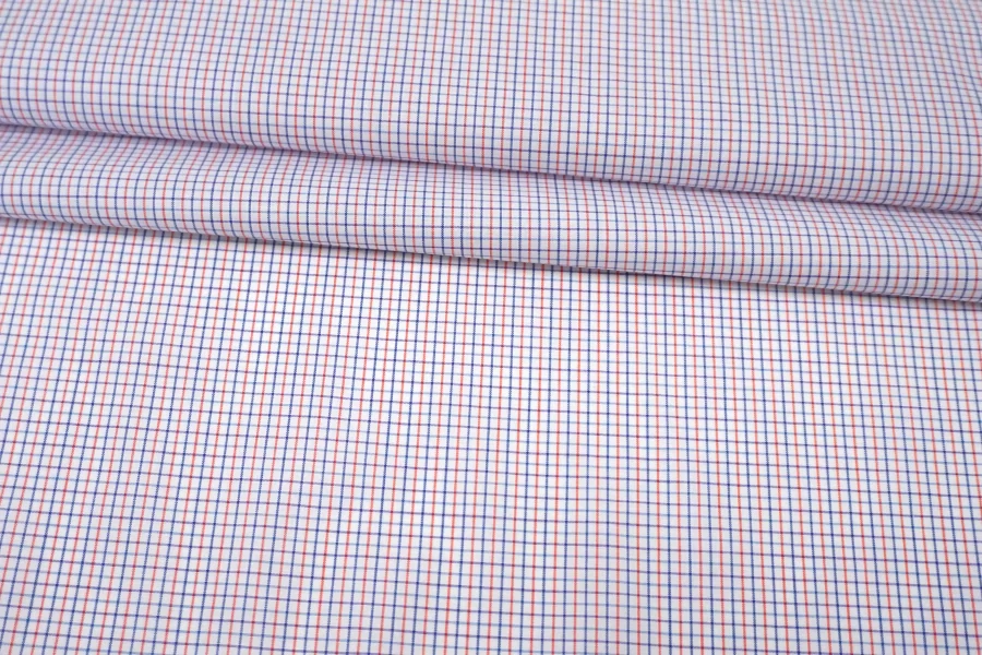 Рубашечный хлопок Бело-красно-синий в клетку FRM H6 B40 14022629