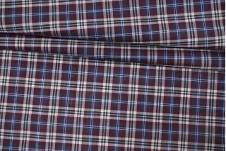 Рубашечный хлопок Серо-бело-сливовая клетка FRM H6 B60 14022630