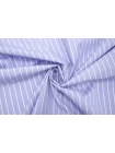 ОТРЕЗ 0,55 М Рубашечный хлопок мерсеризованный ALBINI Бело-голубая полоска FRM (17) 14022631-1