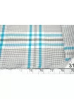 Рубашечный хлопок Серо-бело-бирюзовая клетка FRM H6 B30 14022632