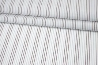 Рубашечный хлопок мерсеризованный ALBINI Белый в коричнево-голубую полоску FRM H5 A50 14022640