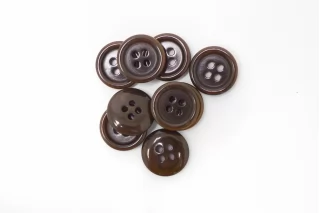 Пуговица костюмно-плательная пластик 15 мм Коричневая (N-3) 16112504