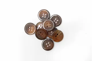 Пуговица костюмно-плательная пластик 15 мм Коричневая (N-3) 16112508