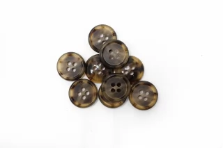 Пуговица костюмно-плательная пластик 15 мм Коричневая (N-3) 16112513