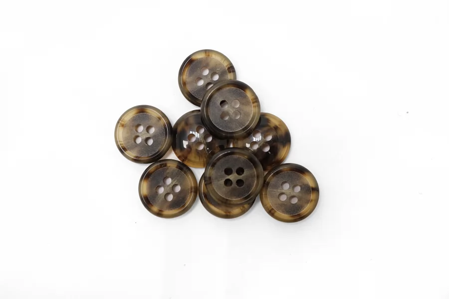 Пуговица костюмно-плательная пластик 15 мм Коричневая (N-3) 16112513