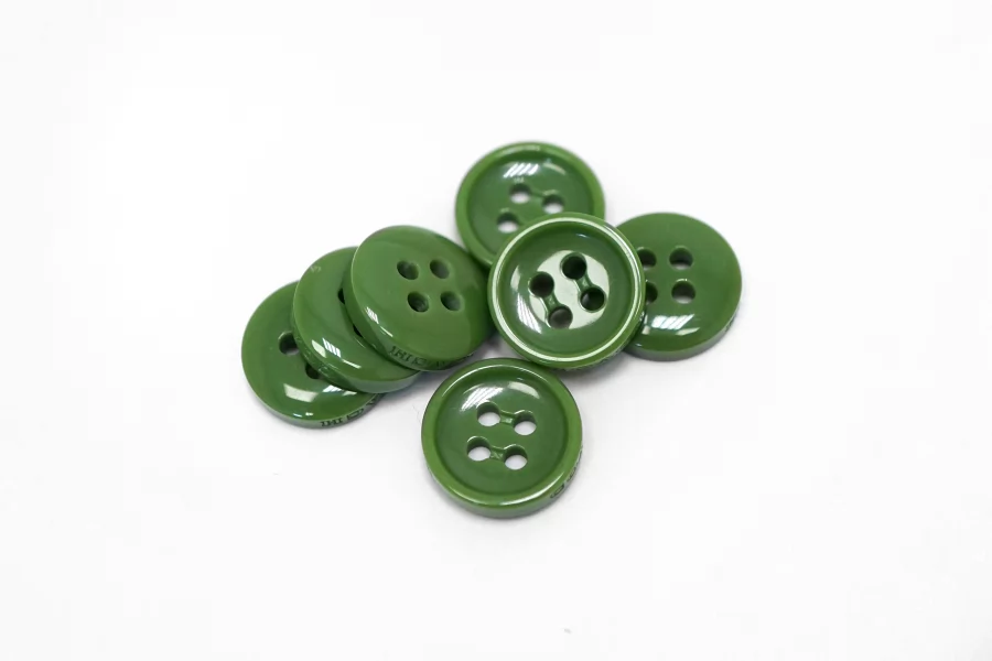 Пуговица костюмно-плательная пластик 14 мм Зеленая  (О-3) 16112565