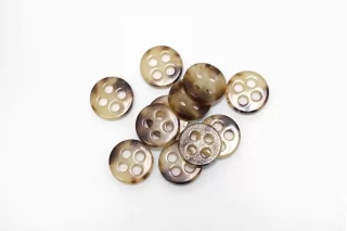 Пуговица  пластик  11 мм Бежево-коричневая под рог  (P-3) 17112558