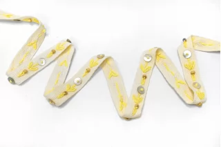 Тесьма декоративная ALTA MODA молочная с бусинами 2 см ST2 25022647