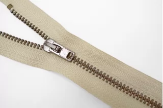 Молния металлическая ZIP однозамковая разъёмная Серо-бежевая 63 см K13 27012639