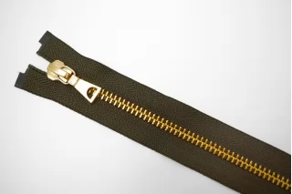 Молния металлическая YKK двухзамковая разъёмная Зелёный хаки 58 см G18 27012640