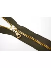 Молния металлическая YKK двухзамковая разъёмная Зелёный хаки 58 см G18 27012640