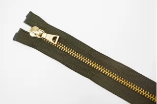 Молния металлическая YKK двухзамковая разъёмная Зелёный хаки 68 см G25 27012659
