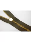 Молния металлическая YKK двухзамковая разъёмная Зелёный хаки 68 см G25 27012659