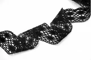 Кружево черное хлопковое  6,5 см. KR7A  25022601