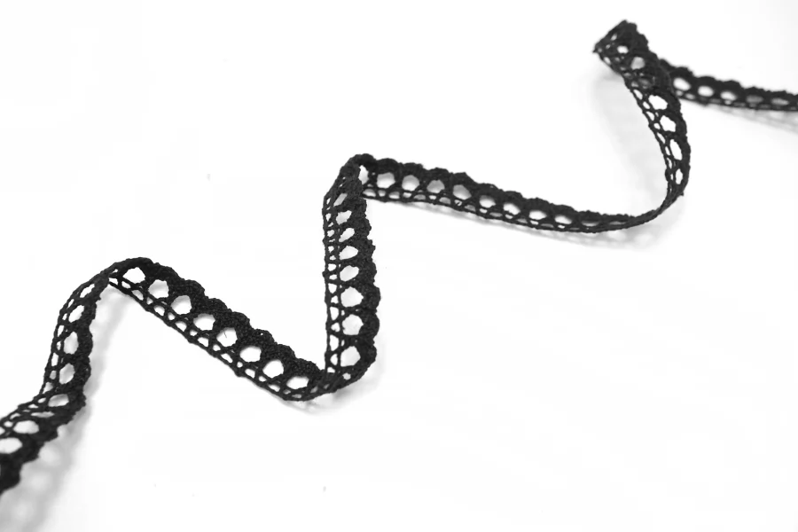 Кружево ALTA MODA Черное хлопковое  1,2 см. KR7A  25022604