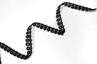 Кружево ALTA MODA черное хлопковое  1 см. KR7A  25022605