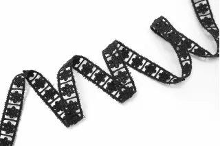 Кружево ALTA MODA Черное хлопковое  1,2 см. KR7A  25022606