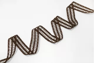 Тесьма декоративная тёмно-коричневая 2,5 см ST6 25022617