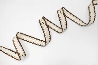 Тесьма декоративная ALTA MODA Молочно-коричневая с люрексом 1,2 см ST6 25022620