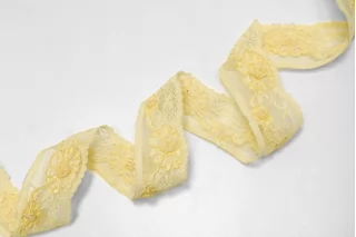 Кружево сливочно-жёлтое с розочками 3,5 см ST6 25022629