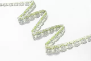 Тесьма декоративная с вышивкой молочно-голубая 1,2 см ST2 25022645