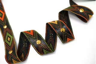 Отделочная лента из экокожи с вышивкой 2,5 см ST2 25022655